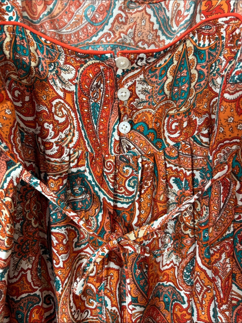 Band of the Free Rust Paisley Maxi Dress with Wide Straps 18-19” ptp Maxi sz L - Picture 3 of 5